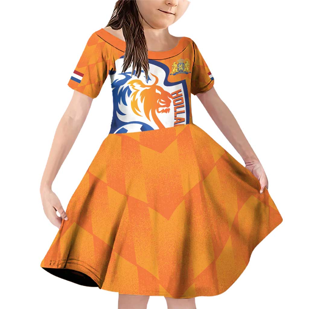 Custom Netherlands Football Family Matching Off Shoulder Short Dress and Hawaiian Shirt 2025 Go Champions Holland