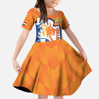Custom Netherlands Football Family Matching Short Sleeve Bodycon Dress and Hawaiian Shirt 2025 Go Champions Holland