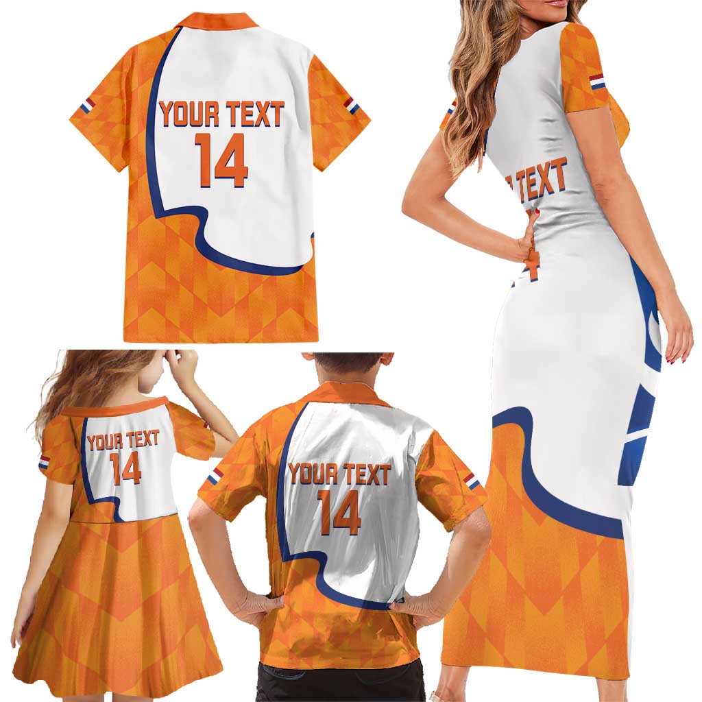 Custom Netherlands Football Family Matching Short Sleeve Bodycon Dress and Hawaiian Shirt 2025 Go Champions Holland