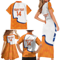 Custom Netherlands Football Family Matching Short Sleeve Bodycon Dress and Hawaiian Shirt 2025 Go Champions Holland