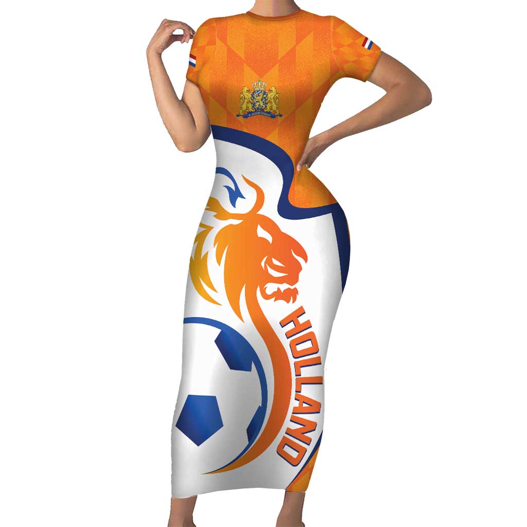 Custom Netherlands Football Family Matching Short Sleeve Bodycon Dress and Hawaiian Shirt 2025 Go Champions Holland