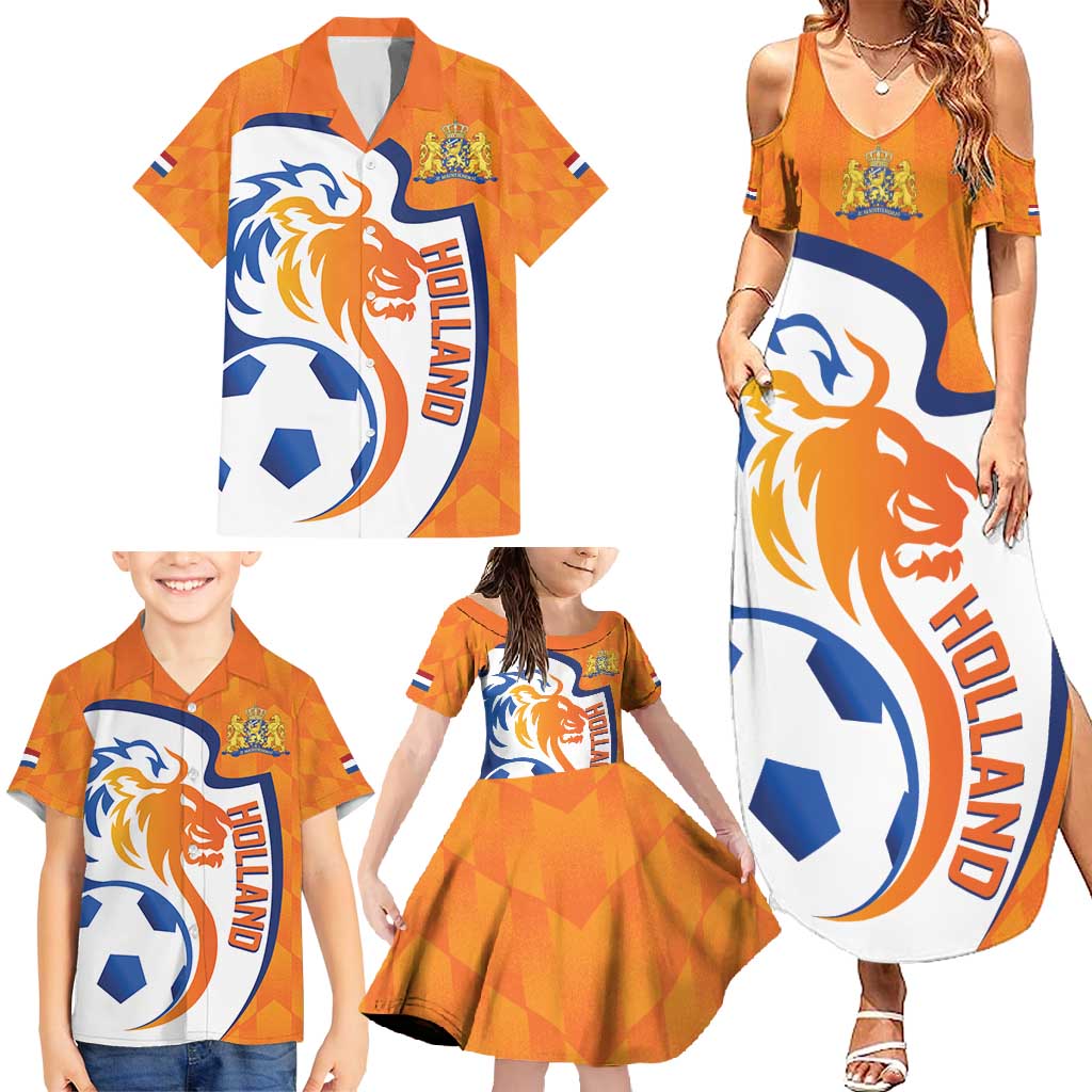 Custom Netherlands Football Family Matching Summer Maxi Dress and Hawaiian Shirt 2025 Go Champions Holland