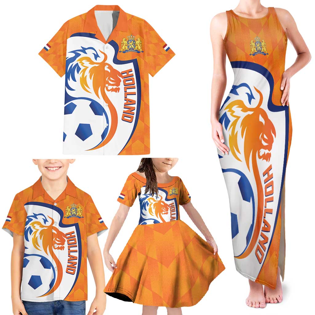 Custom Netherlands Football Family Matching Tank Maxi Dress and Hawaiian Shirt 2025 Go Champions Holland