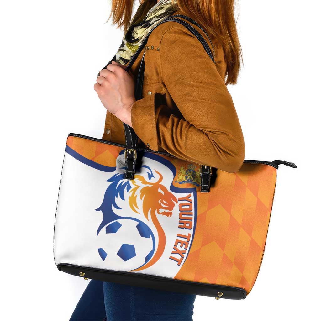 Custom Netherlands Football Leather Tote Bag 2025 Go Champions Holland