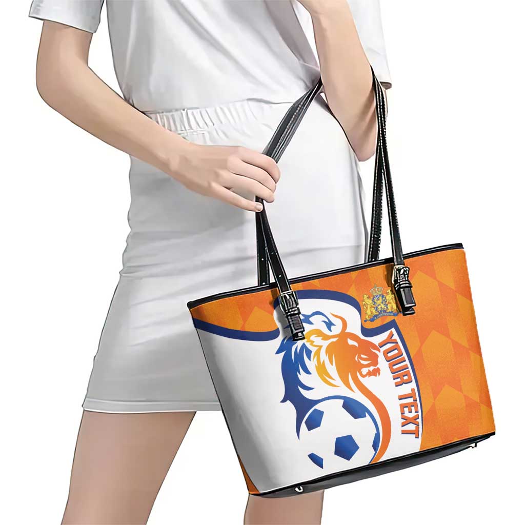 Custom Netherlands Football Leather Tote Bag 2025 Go Champions Holland