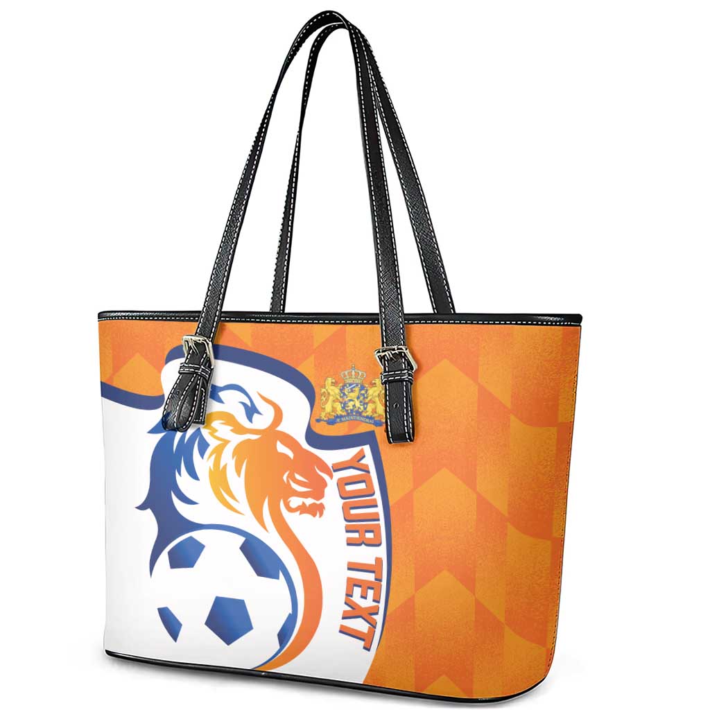 Custom Netherlands Football Leather Tote Bag 2025 Go Champions Holland