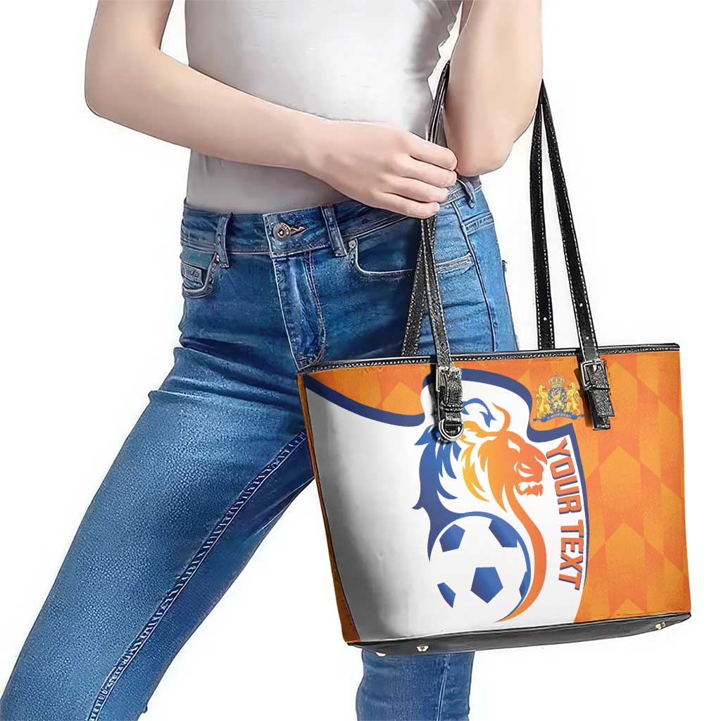 Custom Netherlands Football Leather Tote Bag 2025 Go Champions Holland