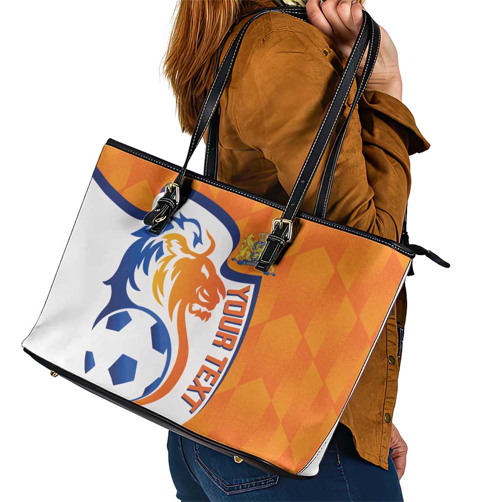 Custom Netherlands Football Leather Tote Bag 2025 Go Champions Holland