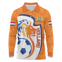 Custom Netherlands Football Long Sleeve Polo Shirt 2025 Go Champions Holland