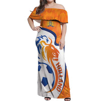 Custom Netherlands Football Off Shoulder Maxi Dress 2025 Go Champions Holland