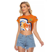 Custom Netherlands Football Raglan Cropped T Shirt 2025 Go Champions Holland