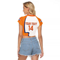 Custom Netherlands Football Raglan Cropped T Shirt 2025 Go Champions Holland