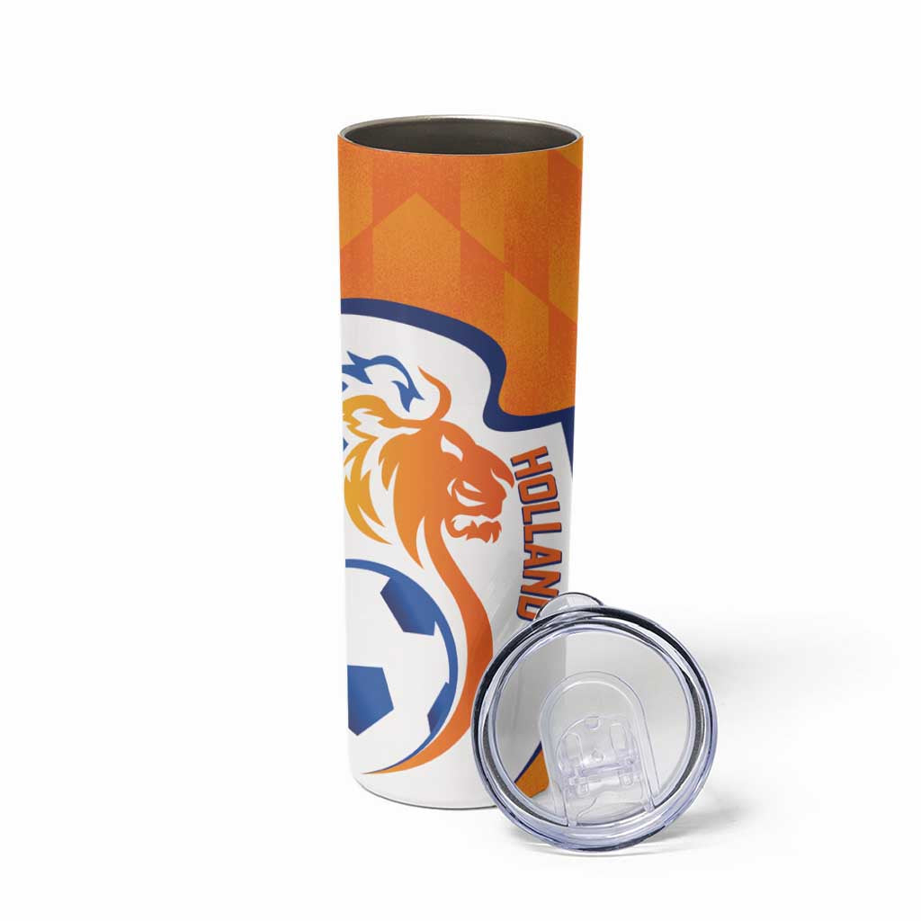 Custom Netherlands Football Skinny Tumbler 2025 Go Champions Holland