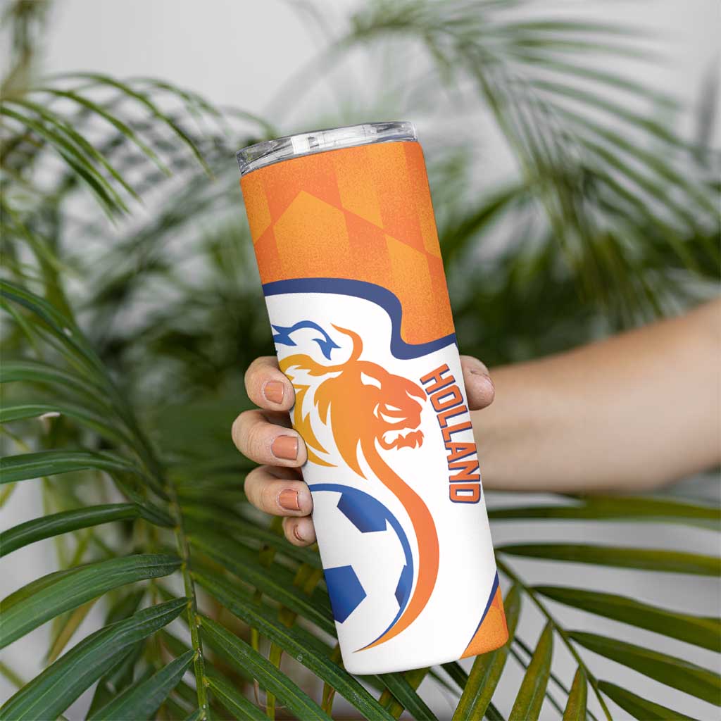 Custom Netherlands Football Skinny Tumbler 2025 Go Champions Holland