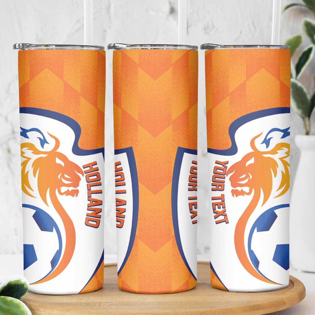 Custom Netherlands Football Skinny Tumbler 2025 Go Champions Holland