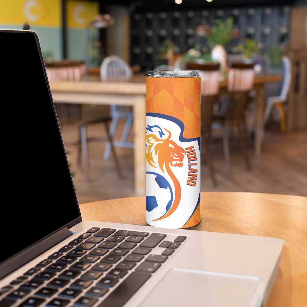Custom Netherlands Football Skinny Tumbler 2025 Go Champions Holland