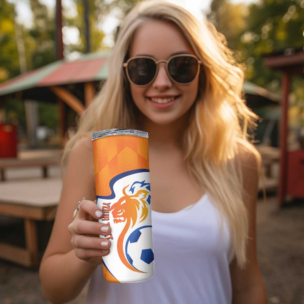 Custom Netherlands Football Skinny Tumbler 2025 Go Champions Holland