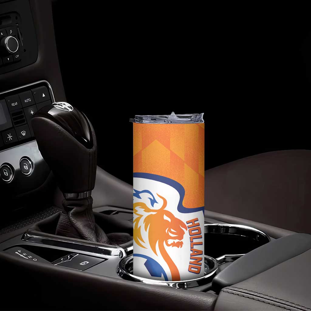 Custom Netherlands Football Skinny Tumbler 2025 Go Champions Holland