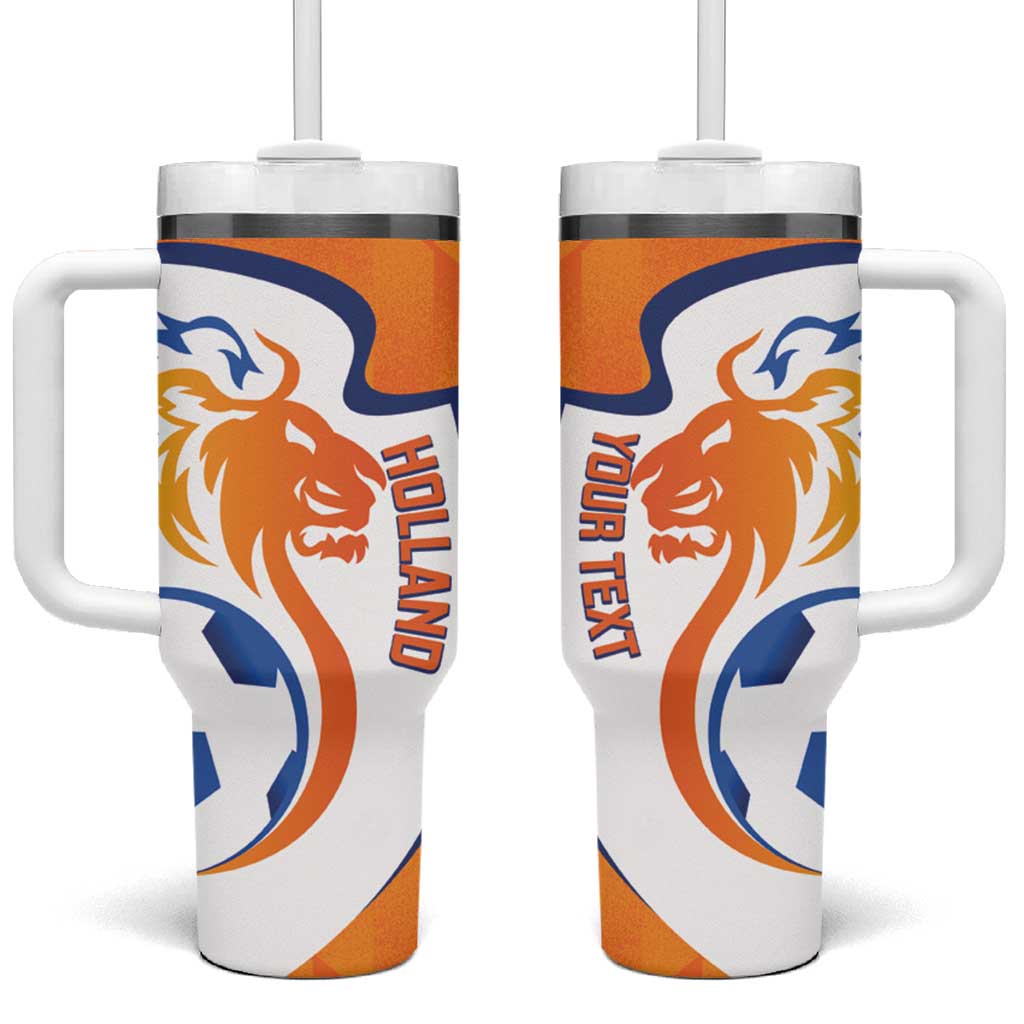 Custom Netherlands Football Tumbler With Handle 2025 Go Champions Holland