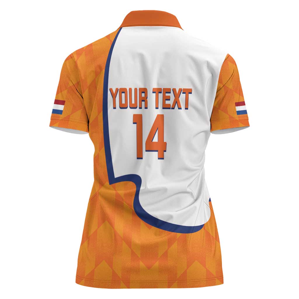 Custom Netherlands Football Women Polo Shirt 2025 Go Champions Holland