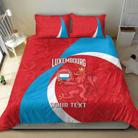 Custom Luxembourg Football Bedding Set Allez Les Lions Rouges