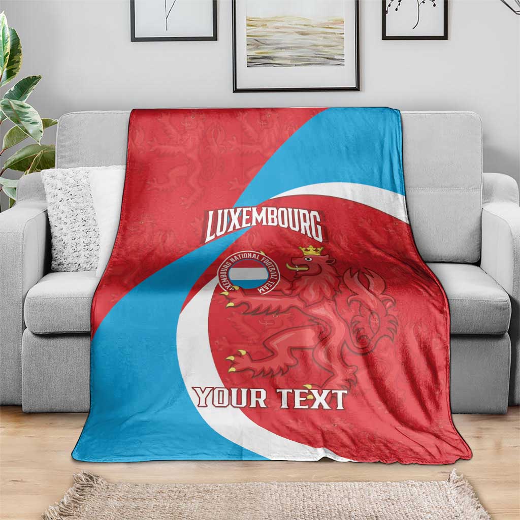 Custom Luxembourg Football Blanket Allez Les Lions Rouges