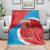 Custom Luxembourg Football Blanket Allez Les Lions Rouges