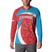 Custom Luxembourg Football Button Sweatshirt Allez Les Lions Rouges