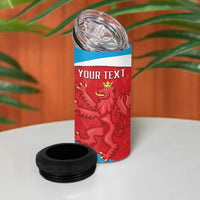 Custom Luxembourg Football 4 in 1 Can Cooler Tumbler Allez Les Lions Rouges
