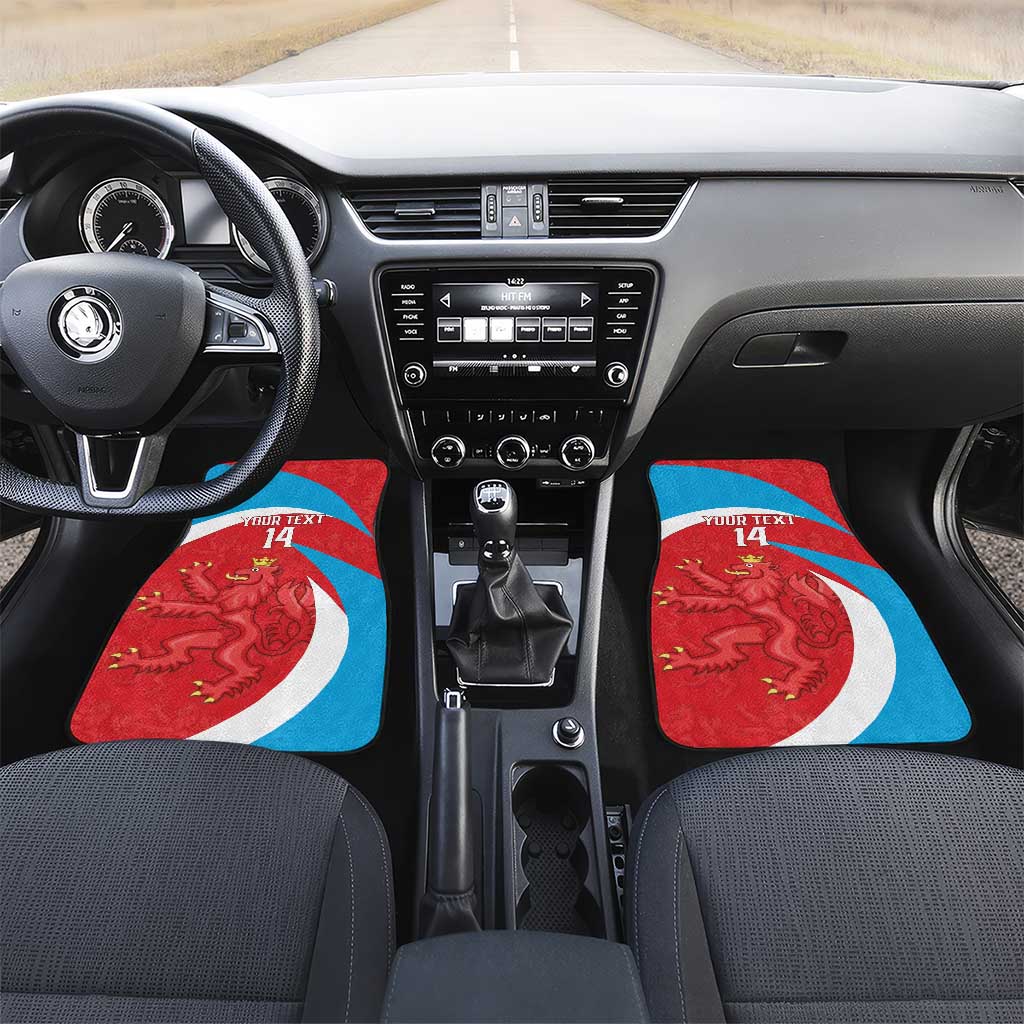 Custom Luxembourg Football Car Mats Allez Les Lions Rouges