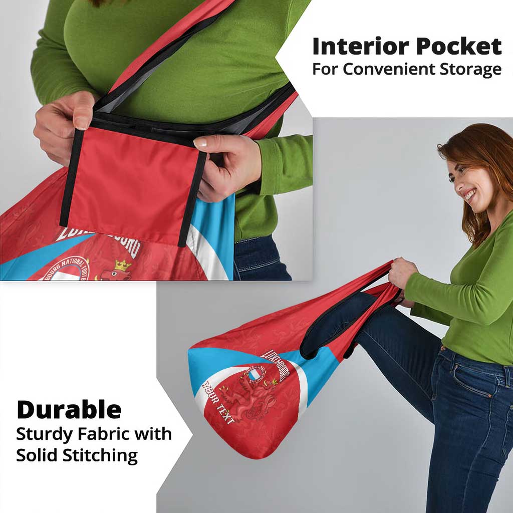 Custom Luxembourg Football Grocery Bag Allez Les Lions Rouges