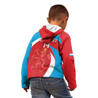 Custom Luxembourg Football Kid Hoodie Allez Les Lions Rouges