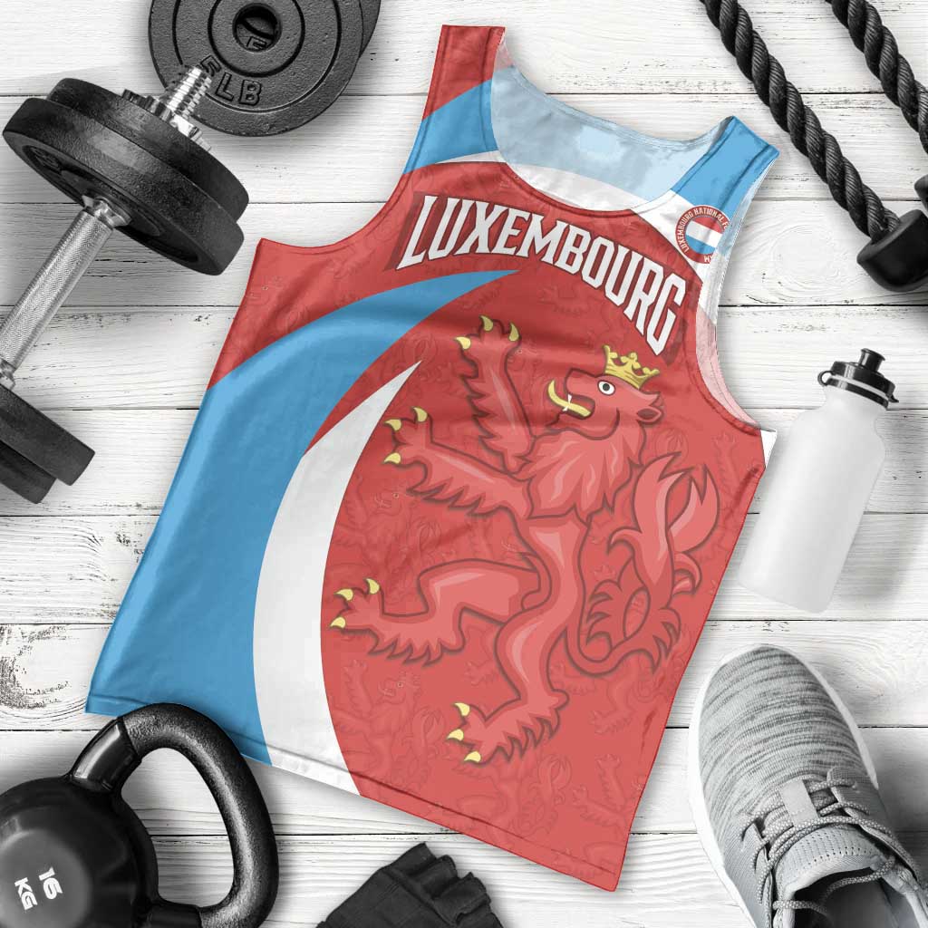 Custom Luxembourg Football Men Tank Top Allez Les Lions Rouges
