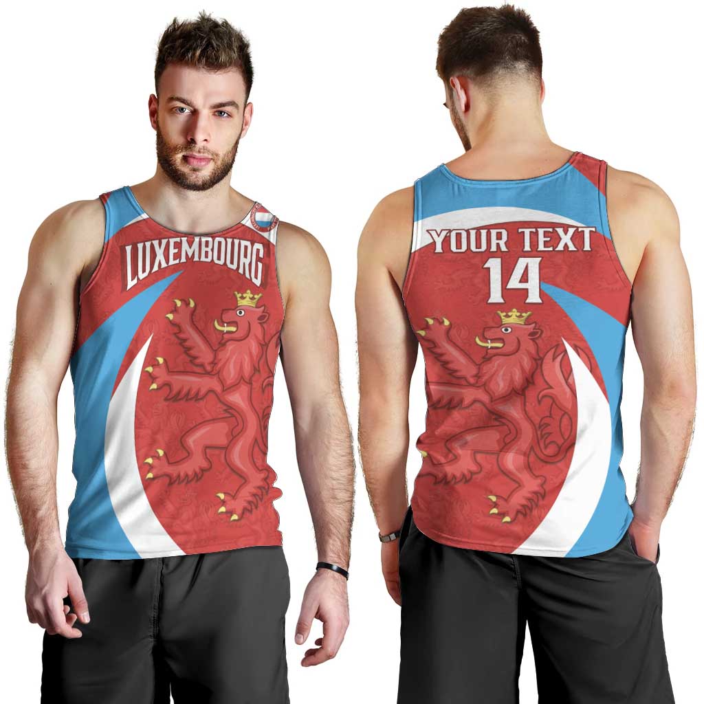 Custom Luxembourg Football Men Tank Top Allez Les Lions Rouges