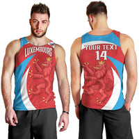 Custom Luxembourg Football Men Tank Top Allez Les Lions Rouges