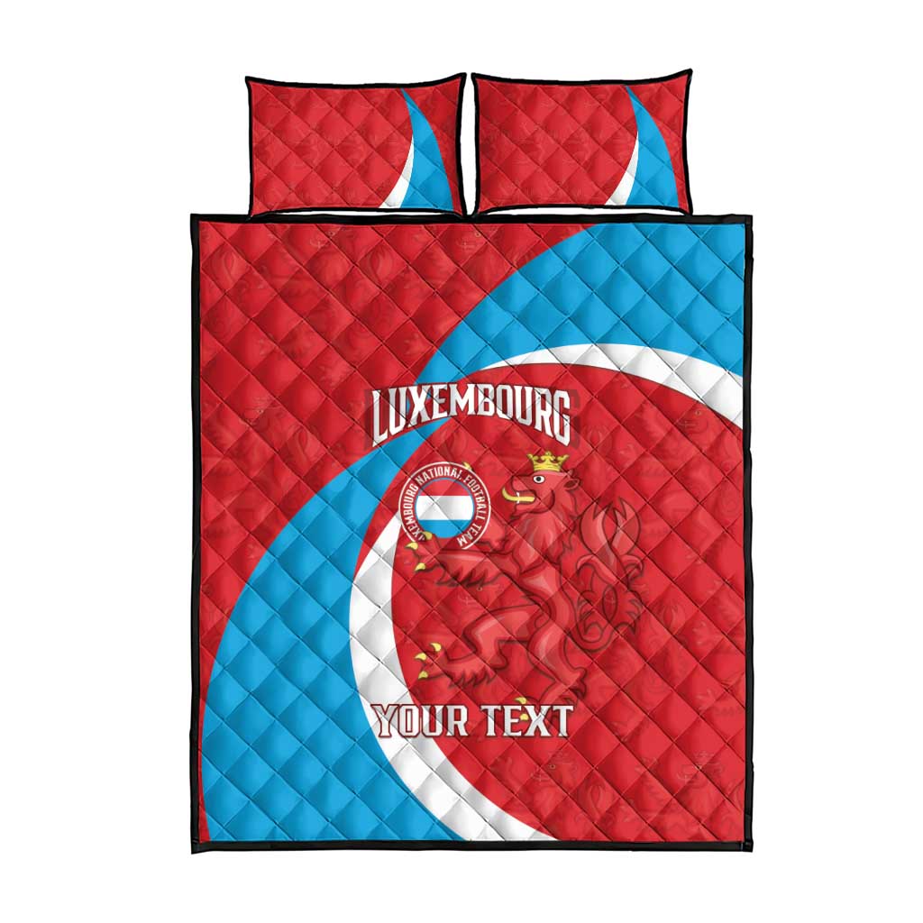 Custom Luxembourg Football Quilt Bed Set Allez Les Lions Rouges