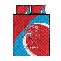 Custom Luxembourg Football Quilt Bed Set Allez Les Lions Rouges