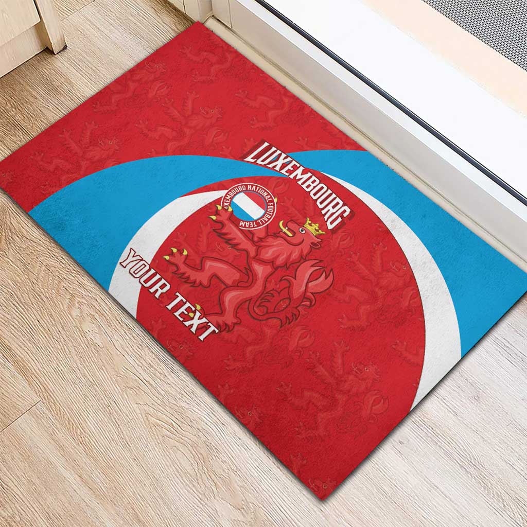 Custom Luxembourg Football Rubber Doormat Allez Les Lions Rouges