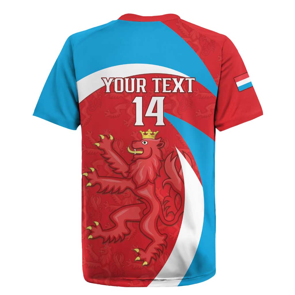 Custom Luxembourg Football Rugby Jersey Allez Les Lions Rouges