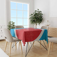 Custom Luxembourg Football Tablecloth Allez Les Lions Rouges