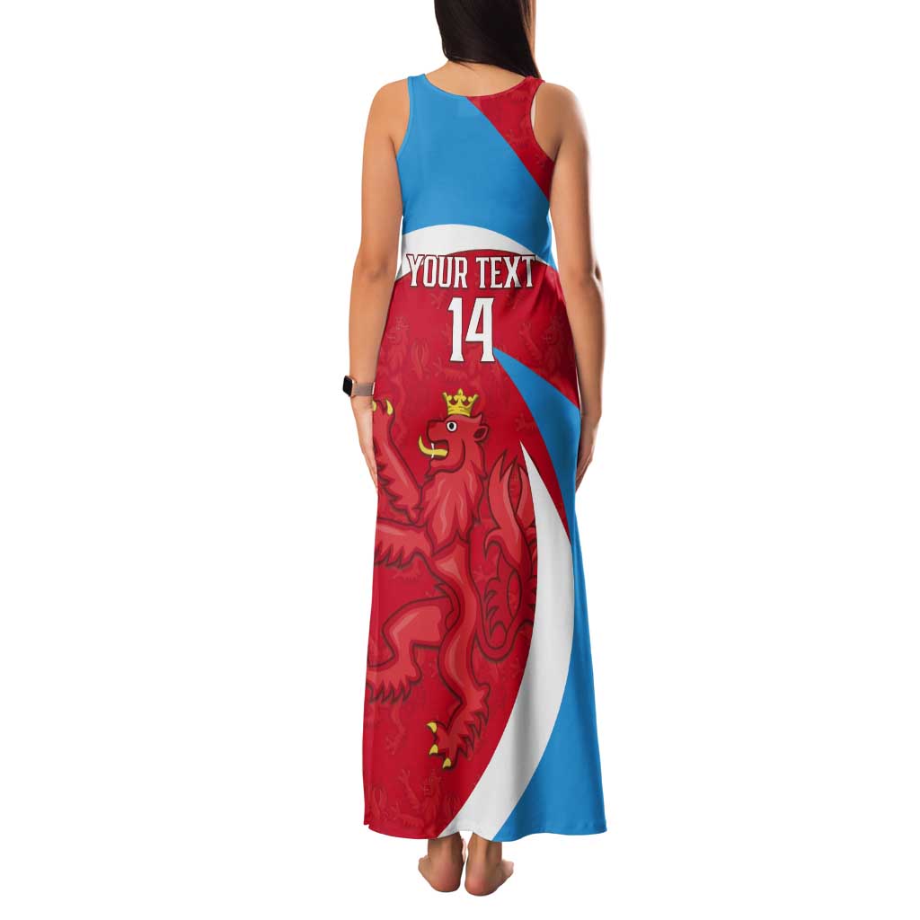 Custom Luxembourg Football Tank Maxi Dress Allez Les Lions Rouges