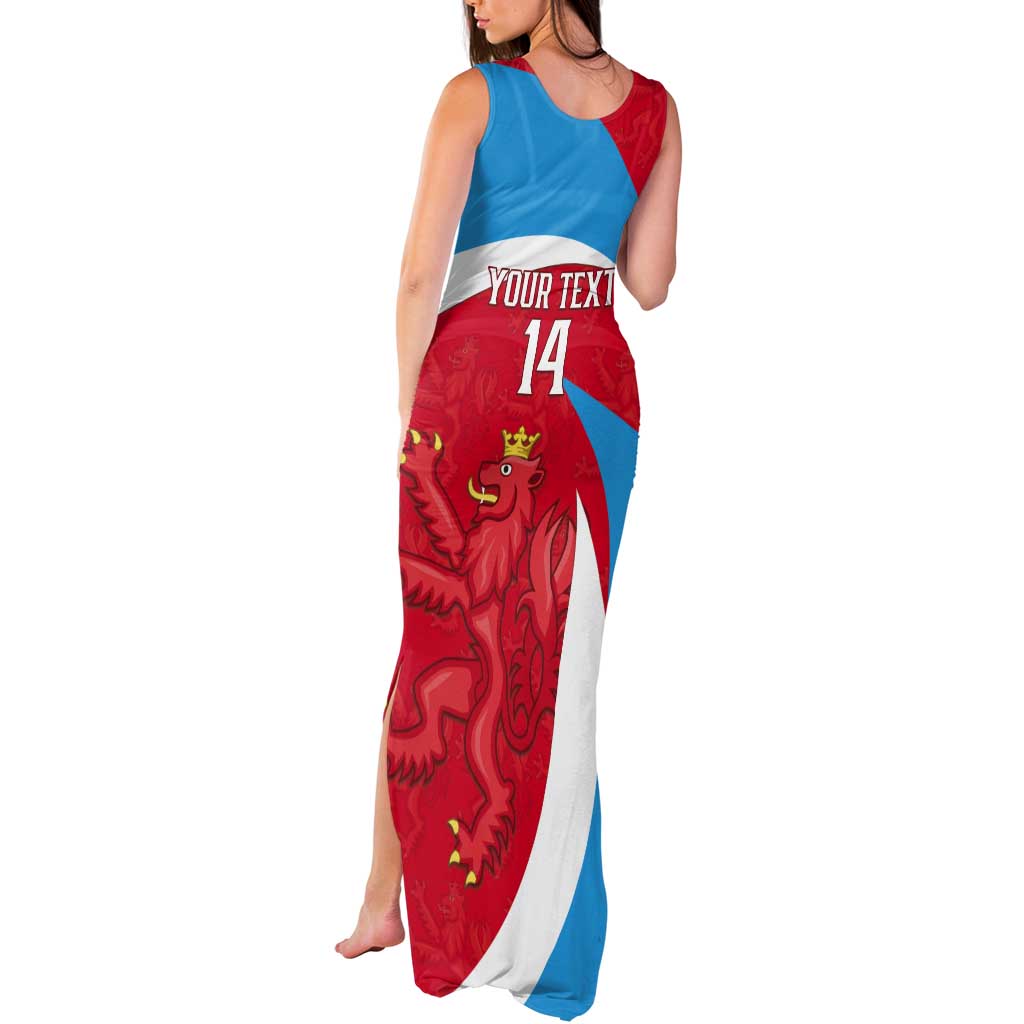 Custom Luxembourg Football Tank Maxi Dress Allez Les Lions Rouges