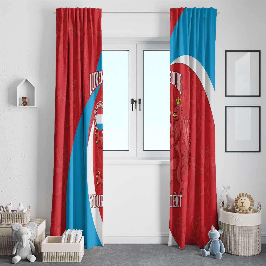 Custom Luxembourg Football Window Curtain Allez Les Lions Rouges