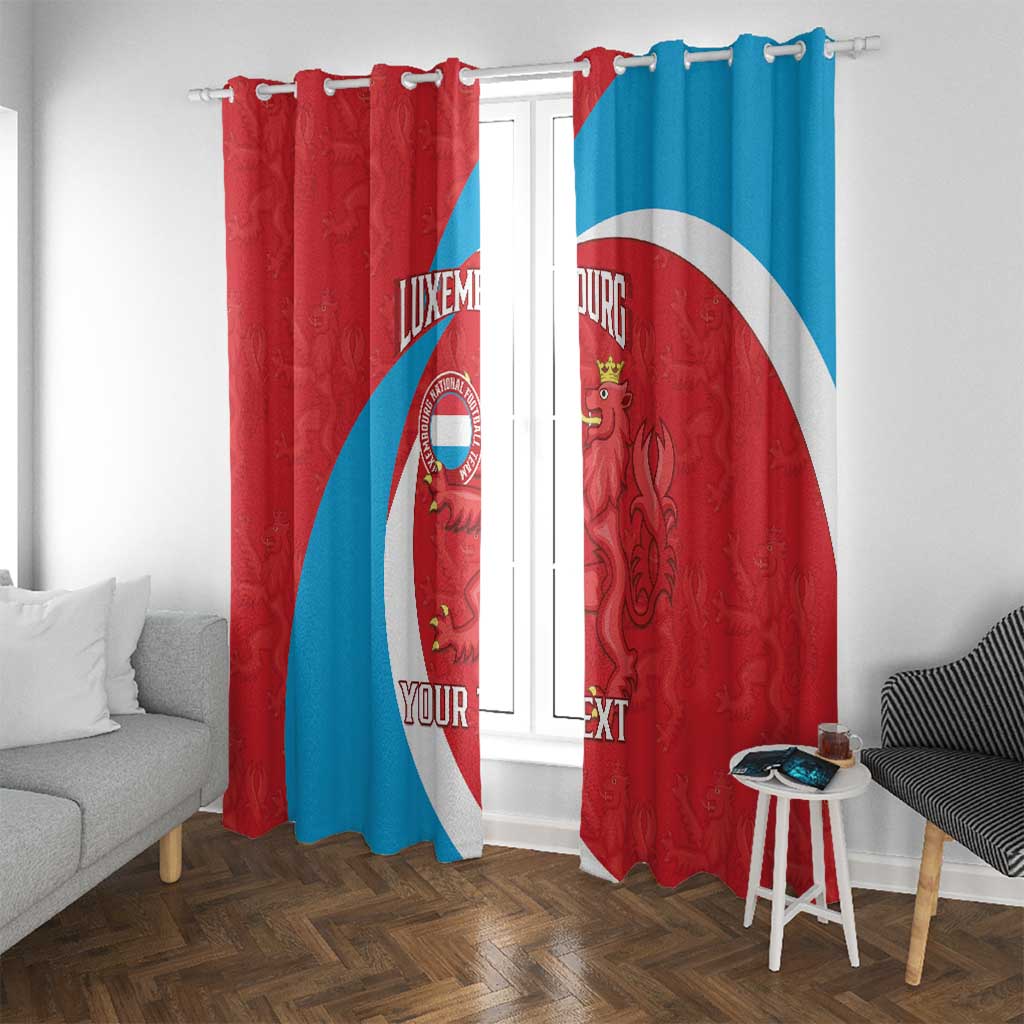 Custom Luxembourg Football Window Curtain Allez Les Lions Rouges