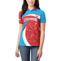Custom Luxembourg Football Women Polo Shirt Allez Les Lions Rouges