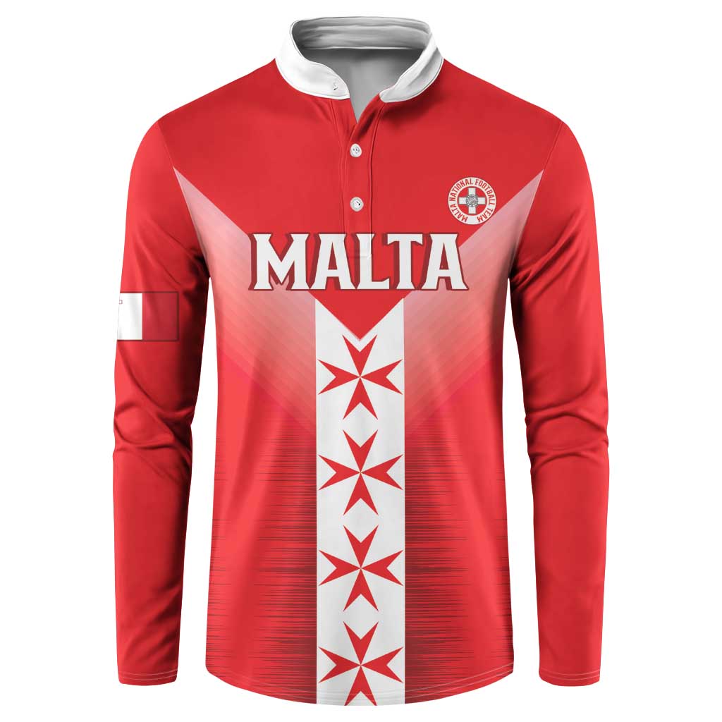 Custom Malta Football Button Sweatshirt Maltese Cross Sporty Style