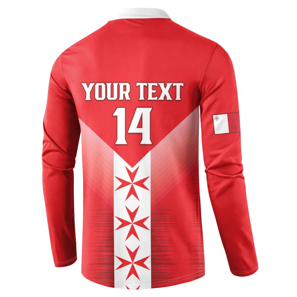 Custom Malta Football Button Sweatshirt Maltese Cross Sporty Style