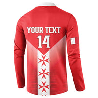 Custom Malta Football Button Sweatshirt Maltese Cross Sporty Style
