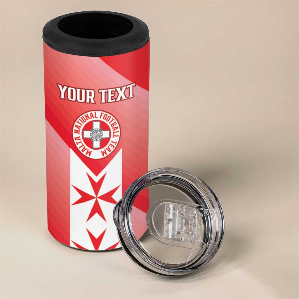 Custom Malta Football 4 in 1 Can Cooler Tumbler Maltese Cross Sporty Style