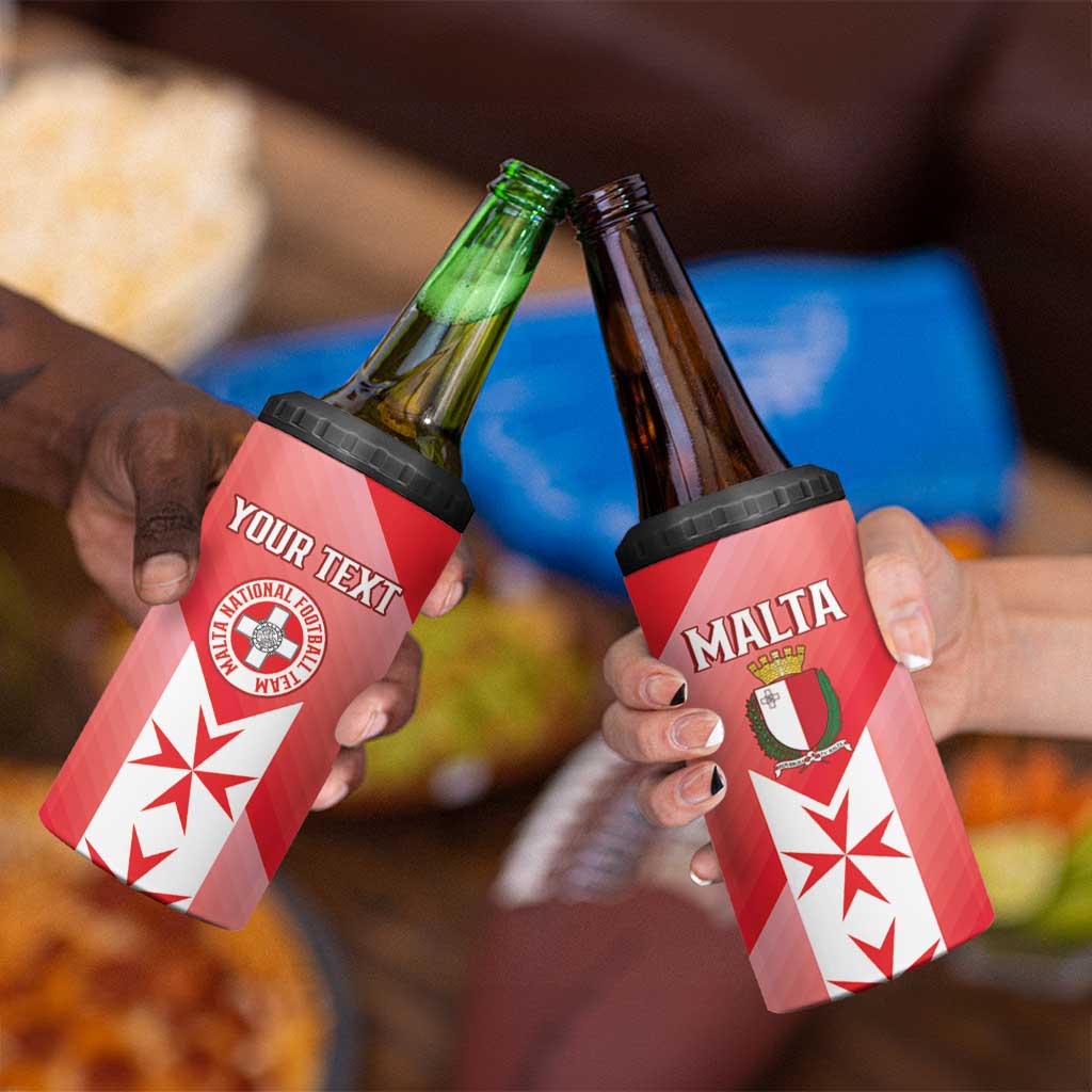 Custom Malta Football 4 in 1 Can Cooler Tumbler Maltese Cross Sporty Style